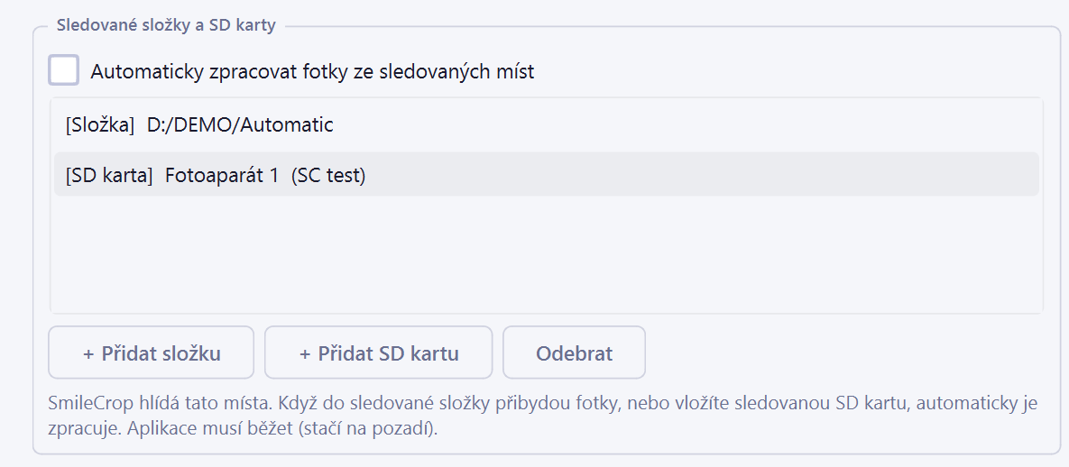 Settings → Automation, the list of watched places